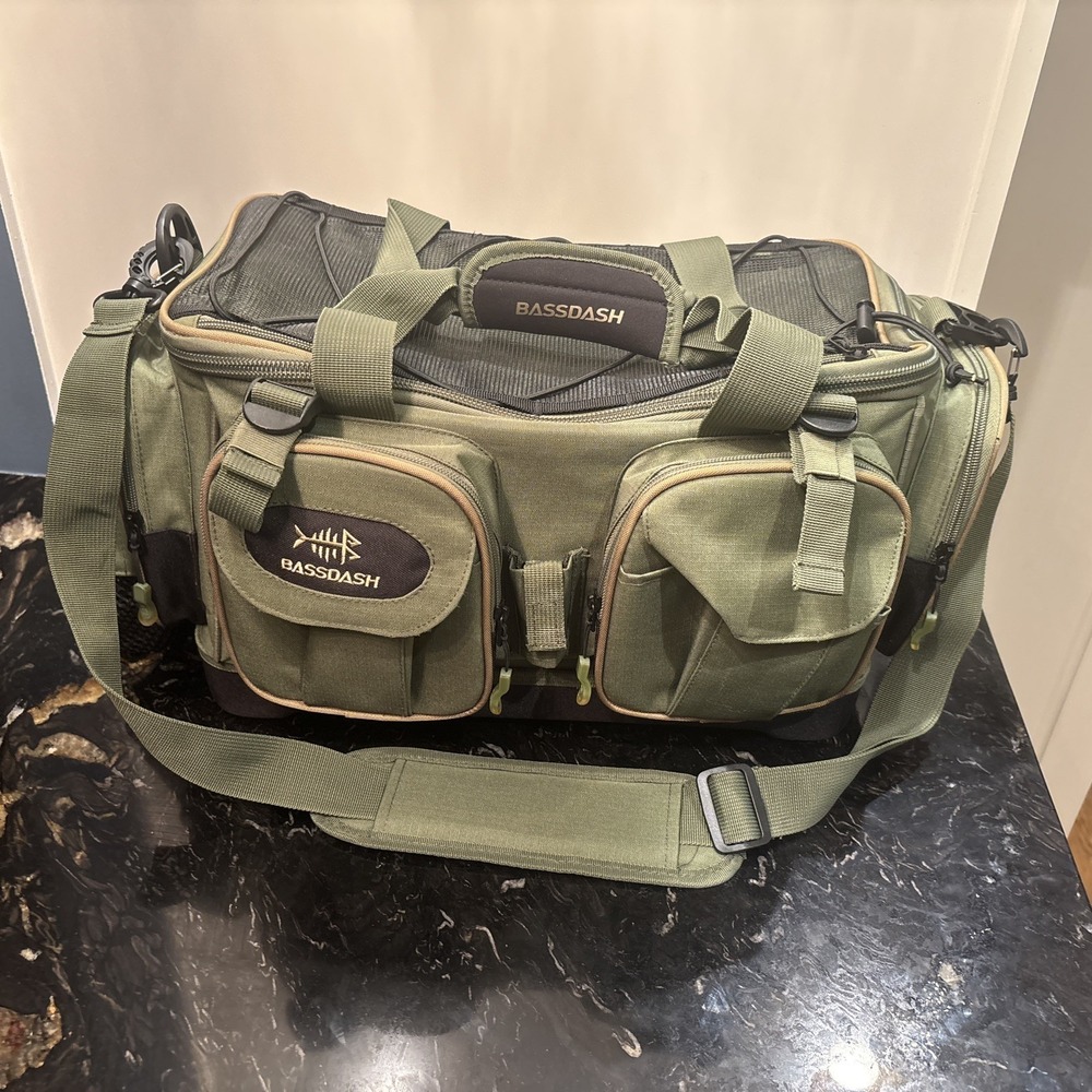 BASSDASH Fishing Tackle Shoulder Bag Water Resistant Lightweight Gear Storage...